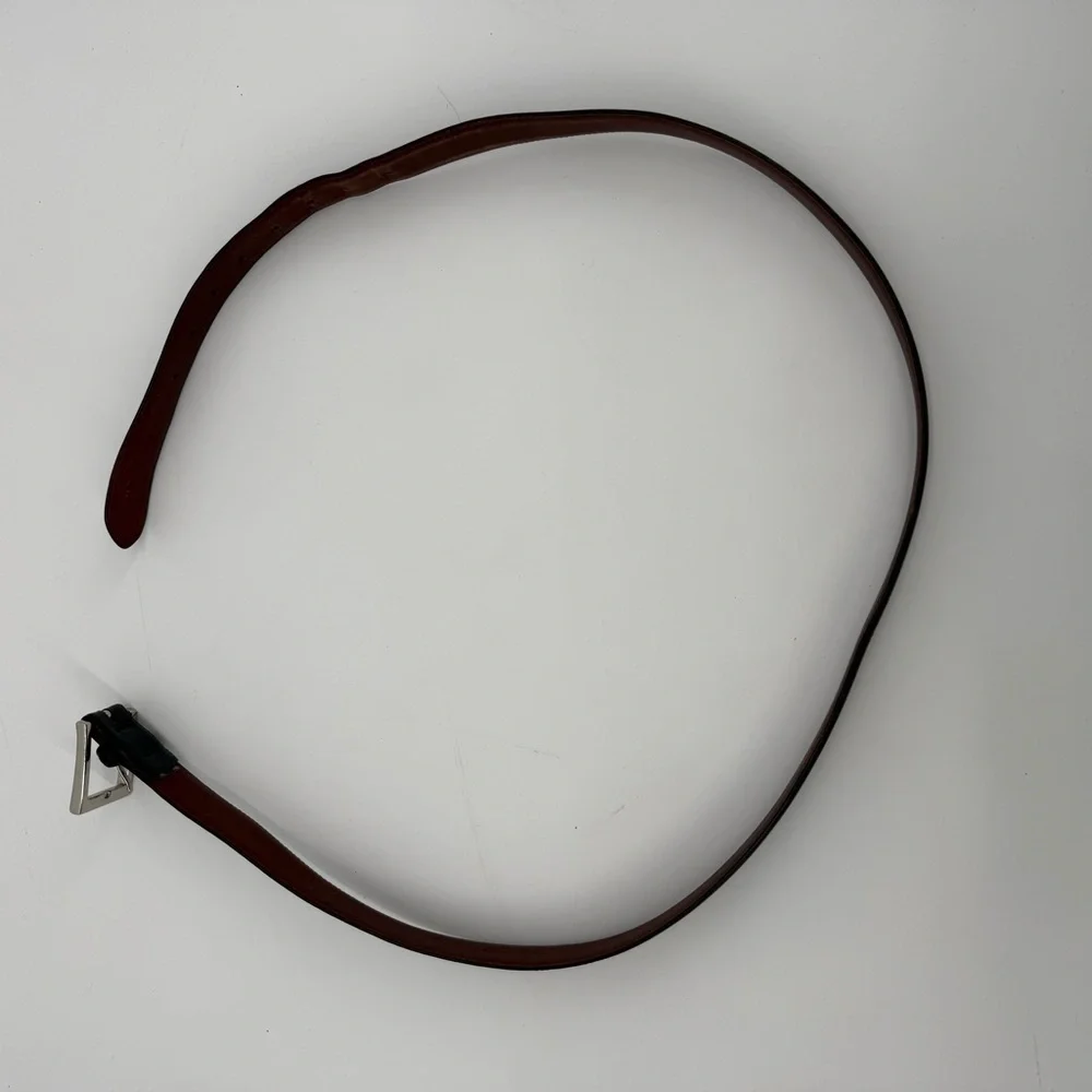 Aniline Kipskin Shoulders Black Leather Belt Mens Classic Size 40